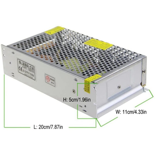 DC 12V 20A 240W Virtalähde Muuntaja Kytkin AC 110V/220V DC 12V 20A Kytkentä LED Muunnin Adapteri(20A)