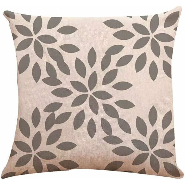 Kuddfodral Set om 4, Modern Soffa Kuddfodral, Dekorativt Utomhus Linne Kuddfodral för Soffa Säng Bil (Grå, 45x45cm, Set om 4)-DENUO