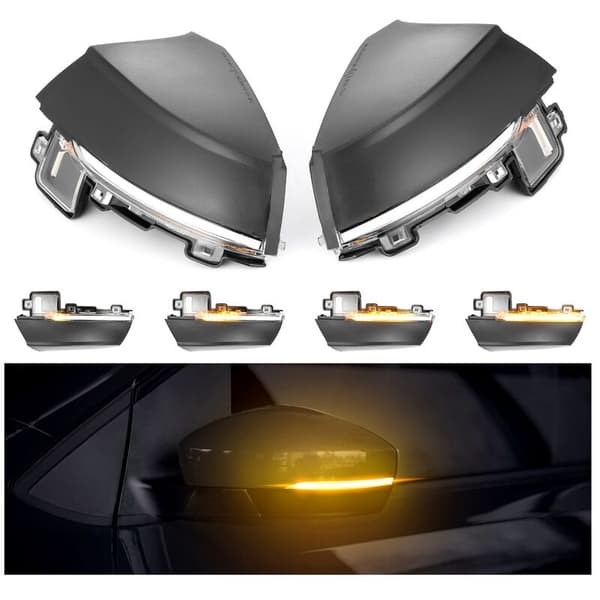 2 stk dynamisk blinklys LED sidespeil indikator blinklys repeater lys for- MK5 6R 6C 2009 -2017