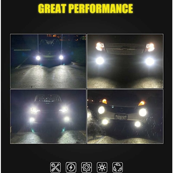 H7 LED-pære - DC 12V LED-bilfrontlys - Erstatning for halogenpære og Xenon-sett - Hvit 6500K