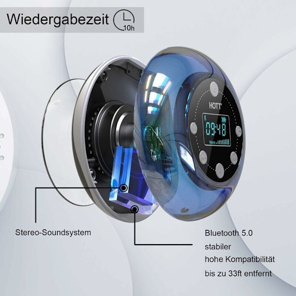 Suihkuradio Bluetooth 5.0 Vedenkestävä Kaiutin Langaton Kylpyhuoneen Musiikki