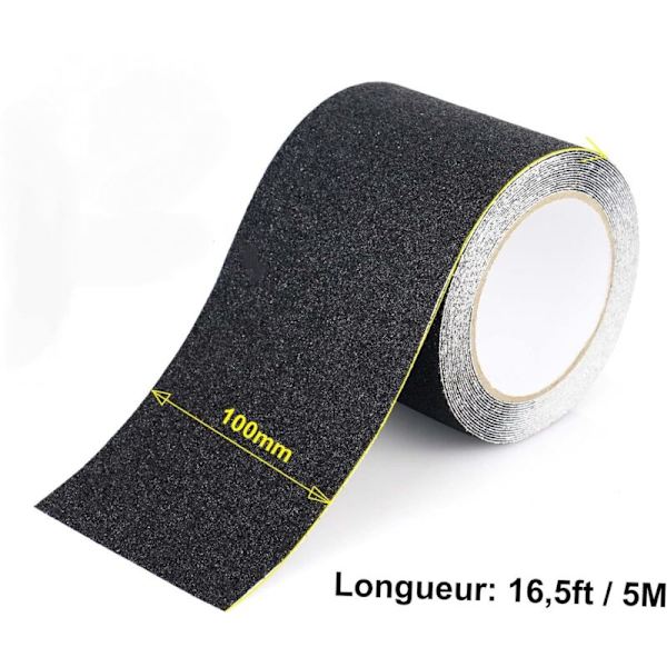 Liukumaton teippi portaisiin, sisä- ja ulkokäyttöön, liukumaton pinnoite, vahva liima, 10 cm x 5 m