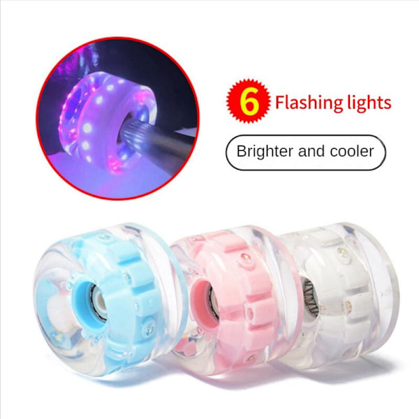 4 st Land Surfboard 6 lampor Luminous Wheel, Glitter PU-hjul för Longboard Skateboard, Hög elasticitet Surfboard Hjul,C