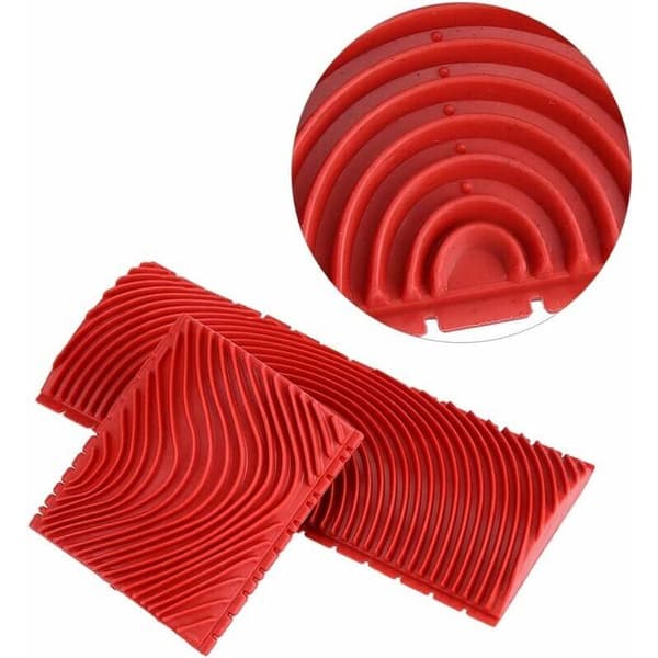 2-pack DIY M-formad gummiverktyg för väggmålning, träådring, kamdekorationskonst