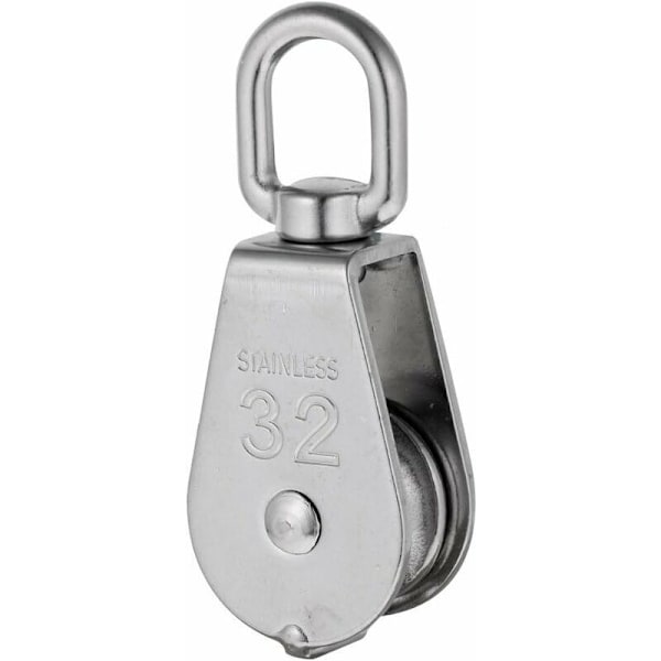 Heavy Duty Enkelt Blok Remskive med Svingbar Rustfrit Stål Remskive Blok Maks Belastning 35-1000 kg – M32 <p>Enkelt blok remskive lavet af 304 rustfrit
