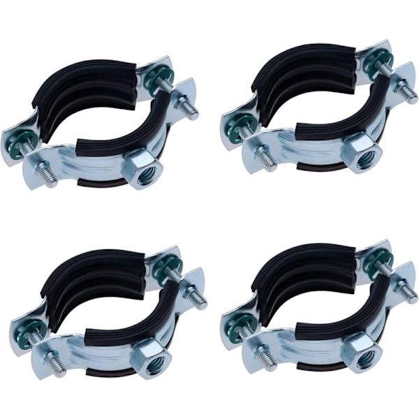 20-23mm Rörklämma med Svart Gummibeläggning, Delad Stöd med M8 Väggfäste, VVS-Rörstöd, Ce Delad Hängring (4 Stycken)