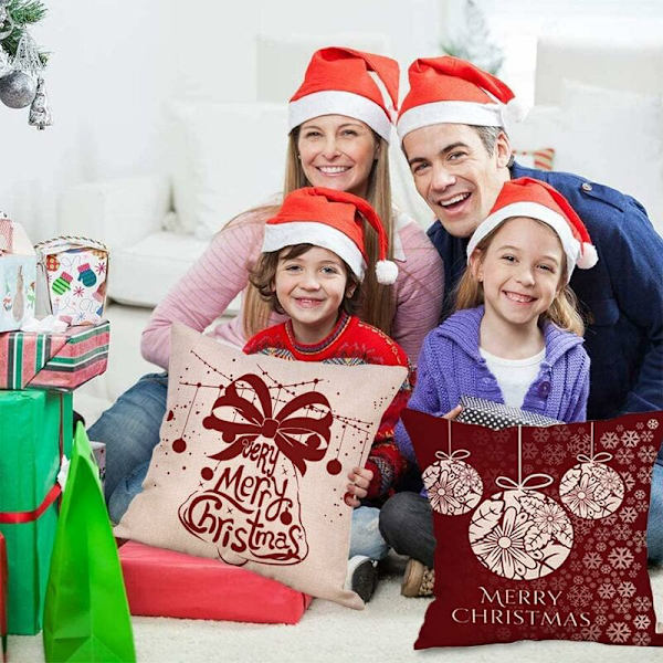 4 st jultema kuddfodral, snöflinga örngott, julkudde, julkuddfodral, julkudde för soffa