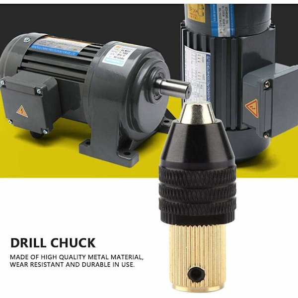 Mini självspännande chuck, mini elektrisk borrchuck klämkapacitet 0,3-3,4 mm (2,35 mm hål), mini elektrisk borrtillbehör hylsa, för M