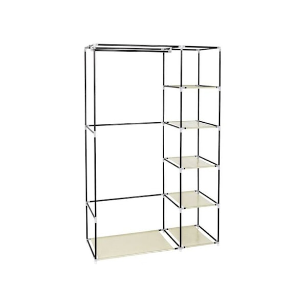 Makuuhuoneen vaatekaappi säilytyskaappi pukuhuone kangaskaappi kannettava aikuisten makuuhuone beige 5 kerrosta 6 kuutiota 110 x 45 x 175