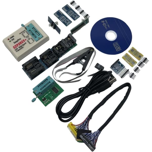 EZP2023 USB SPI Programmer med 12 adaptere, støtter 24 25 93 95, programmering av EEPROM Flash Bios Compiler