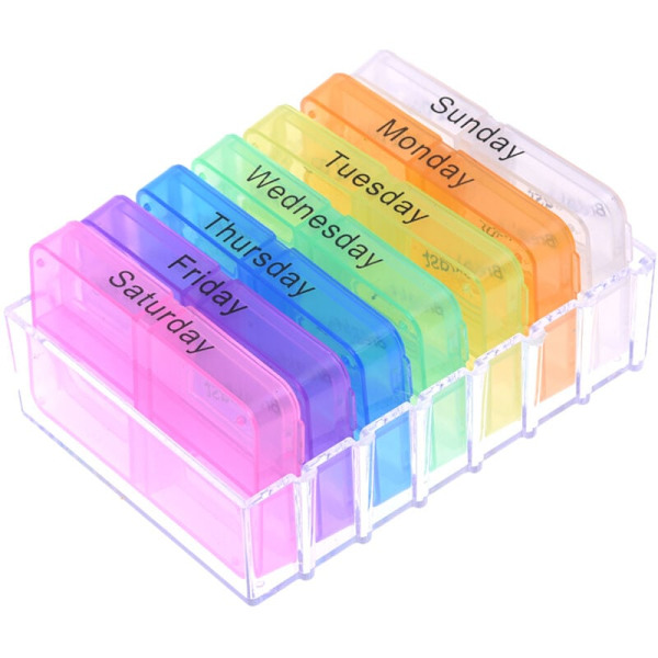 7 dages tablet pilleæske opbevaringsbokse beholder organizer etui