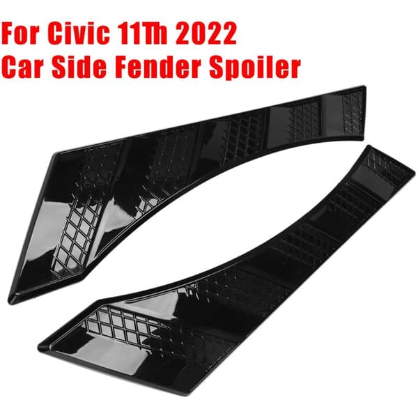 För 11:e 2022 Bilsida -Fender Spoiler Wing Body Modification Kit Blank Svart
