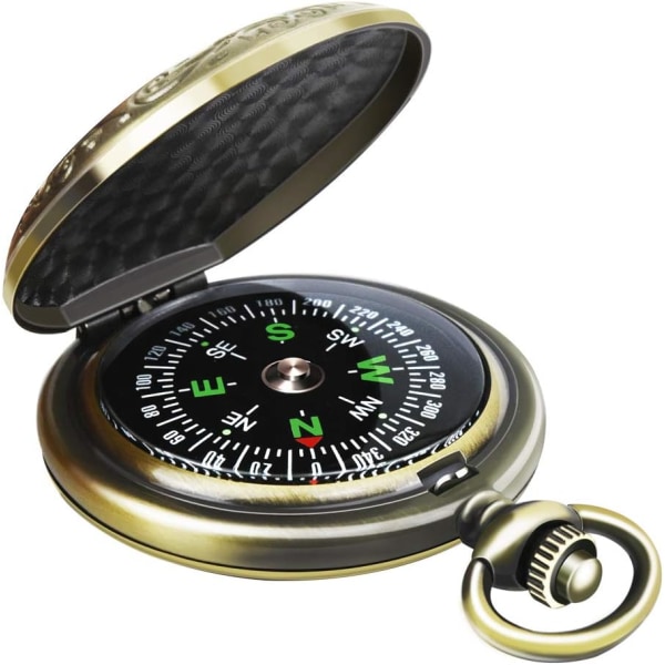 Multifunktionell klassisk kompass i zinklegering lämplig för vandring, camping, bilkörning, båtliv, backpacking, presenter och samlingar