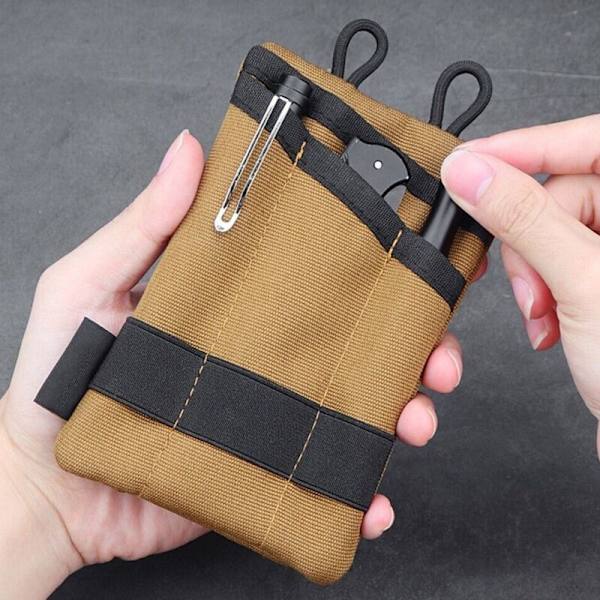 Mini ficka multifunktionell utomhus fickorganisatör för camping vandring bergsklättring karta nyckelverktygsförvaringsväska grå