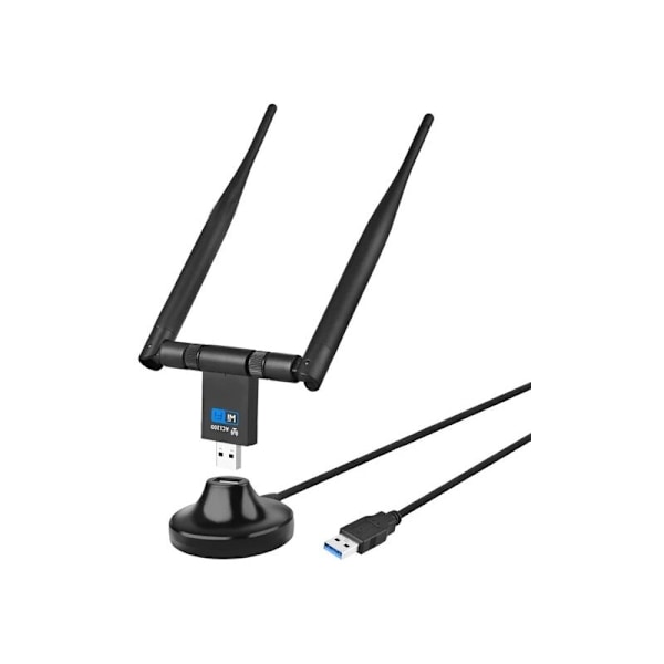Wifi Dongle, Usb 3.0 Wifi Trådløs Adapter 1200mbps, Wifi Dongle Dobbelt Bånd Aftagelig 5dbi 2.4/5.8 Ghz Antenne, Kompatibel med Windows XP/Vista/7/8