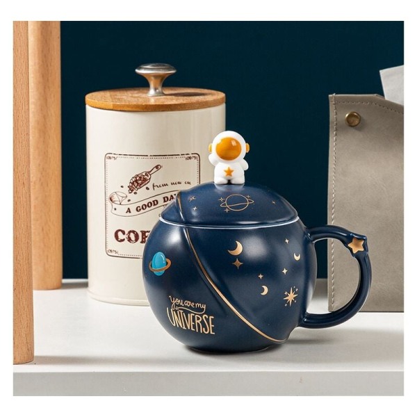 1 Set Fashion Kaffeemugg Dekorativ Astronaut Planet Mugg Drickkopp D