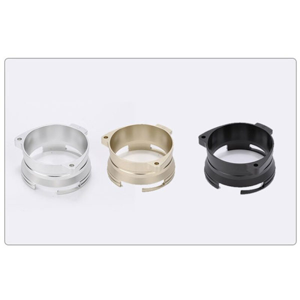 Aluminium Kaffeepulver Dosierring 54MM Kaffeerotationsschleife für Kaffeemaschinen Rotierender Pulerring (Schwarz)