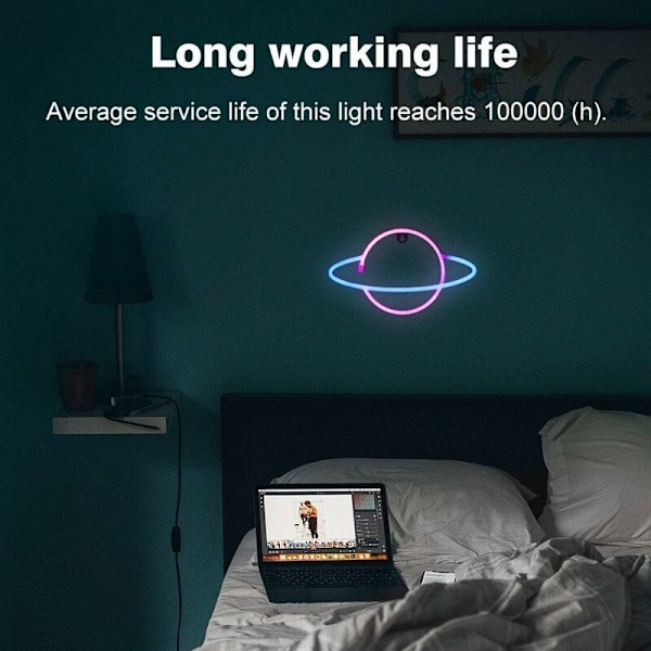 Planet Neon Skilte LED Neon Vægskilt, Hængende Neonlys Planet USB / Batteri Planet Lampe Neonlys til Børneværelse Fødselsdagsfest Bar Bryllup Dekoration