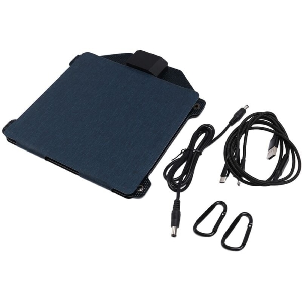 Bærbar solcellepanel kit foldbar solcellelader 15W 5V USB vandtæt ETFE solcellepanel USB-porte udendørs campinglader