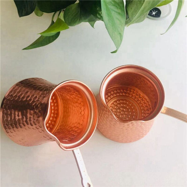 2X Kaffe Tyrkisk Træhåndtag Pot 320ml Kobber Kaffe Maskine til Cezve Cafeteria