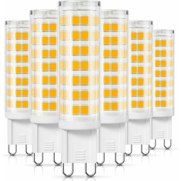 Paket med 5 G9 LED-lampor, 6W 550LM Neutral Vit 4000K, Ersättning för 50W 60W halogenlampor, 360° flimmerfri strålvinkel, Ej dimbar AC 220-240V