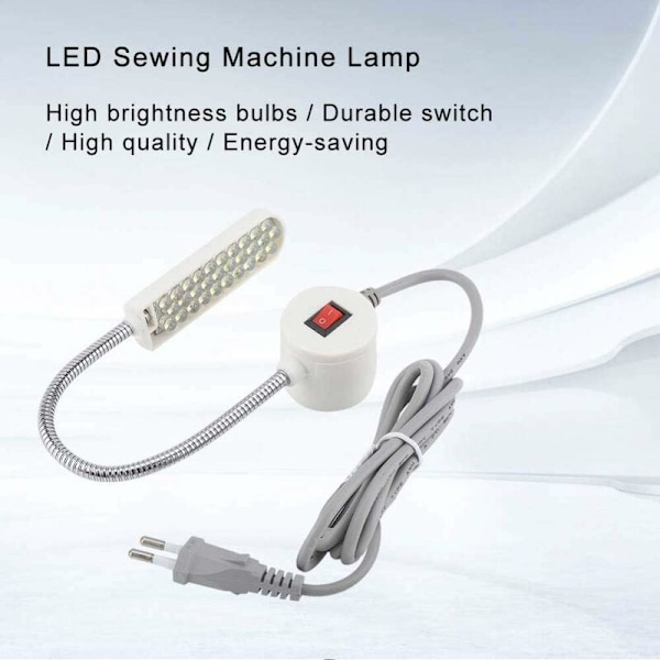 30 LED Justerbar Svanehals Arbejdslys med Magnetisk Base til Symaskiner, Tryk, Bor, Arbejdsstativer, Håndværk, Arbejdsborde, Drejebænke, Lamper (EU Ste