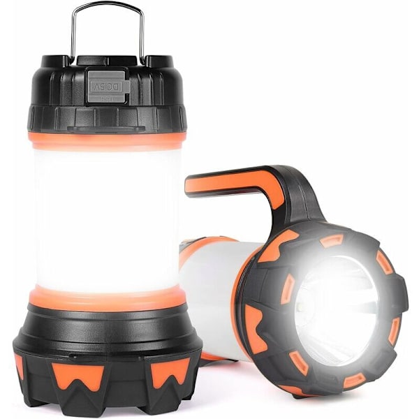 Genopladelig LED-lanterne, 1000 lumen 4000mAh 360° campinglampe, bærbar genopladelig LED-spotlight, super kraftig, 6 campinglystilstande, USB-kabel