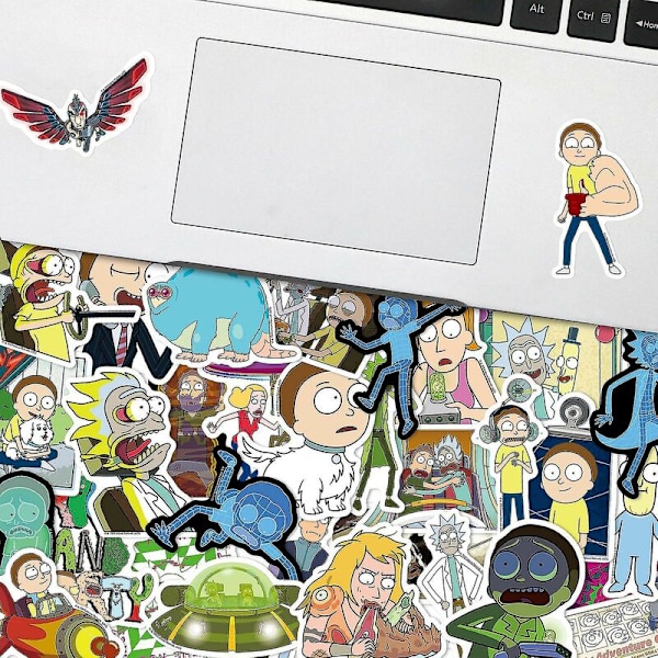 Rick and Morty -akvarellivedekalit, 50 kpl, vedenpitävät ja UV-kestävät, täydelliset kaikkiin laitteisiisi