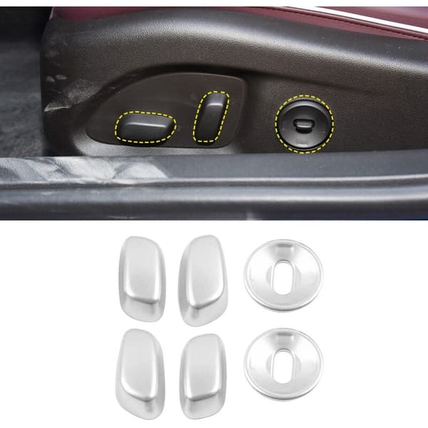 6-pack Sats för CT4 2020 Silver Sitsjusteringsknapp Ramskydd Trim