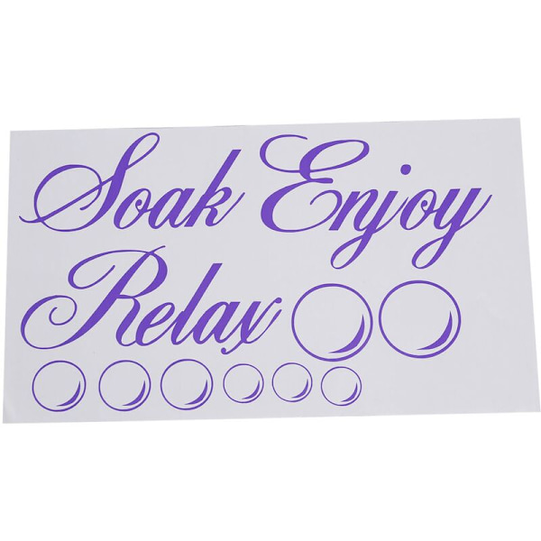Soak Relax Enjoy Veggklistremerke Pvc Klistremerke Hjem Kunstdekorasjon: Lilla