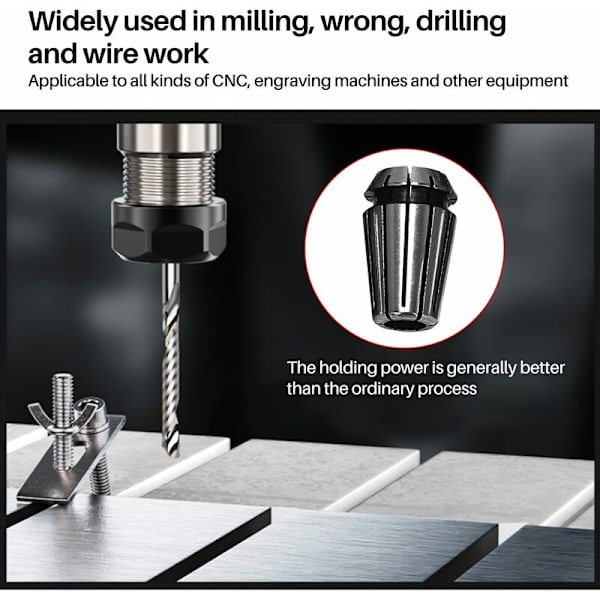 10 stk./sæt Ultra Precision ER16 1-10MM Fjederhylster Sæt til CNC Fræsning Gravering Maskinværktøj