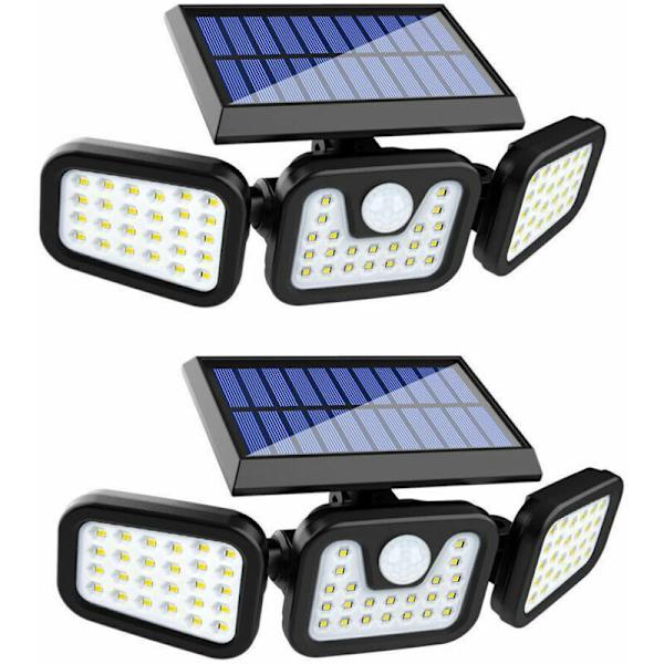 Solcellslampa för utomhus (2-pack) Vattentät IP65 360° Bredvinkelbelysning Solcellslampa med rörelsesensor för trädgårdsingång