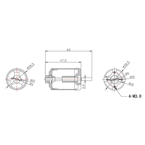 70mm 12-bladig EDF-fläkt med 4S 3400KV motor för RC-flygplan