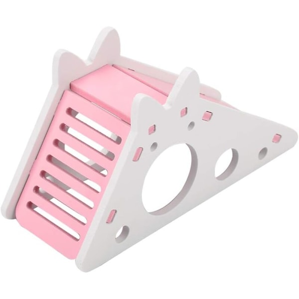 Hamstertrappa, Hamsterhus Djurmontering Vila Bo Hamsterklättringsleksaker Trä (Rosa)