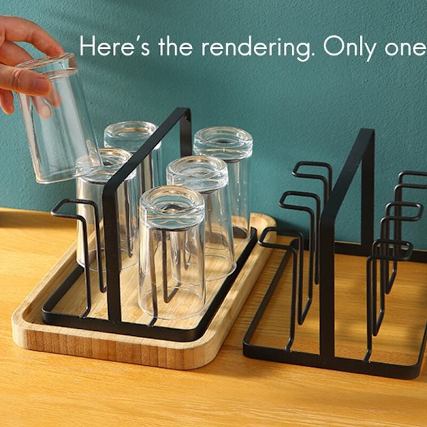6 Kopper Glas Holder Rack Tørrestativ Køkken Hjem Kop Holder Hængende Dræner Opbevaring Rack Tilbehør