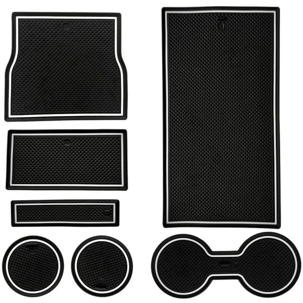 Koppholderunderlag for Model 3 2017 2019 Midtkonsoll Liner Matte Hvit