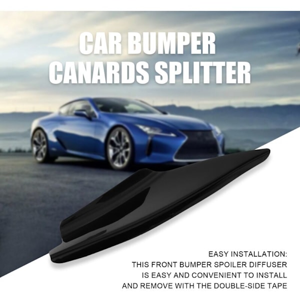 4 st/set Diffuser Spoiler Kit för bilens sidobumper Canards Fins Splitter Universal Svart