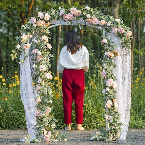 Kunstig silke falske blomster girlander peon planter henger vintre for bryllupsfest hage håndverk bue dekor