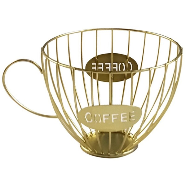 Kaffe Frugt Kapsel Opbevaringskurv Kaffe Pod Kop Holder og Organizer til Cafe Hotel Guld