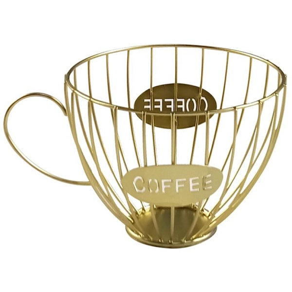 Kaffe Frukt Kapsel Oppbevaringskurv Kaffe Podd Koppholder og Organizer for Cafe Hotell Gull
