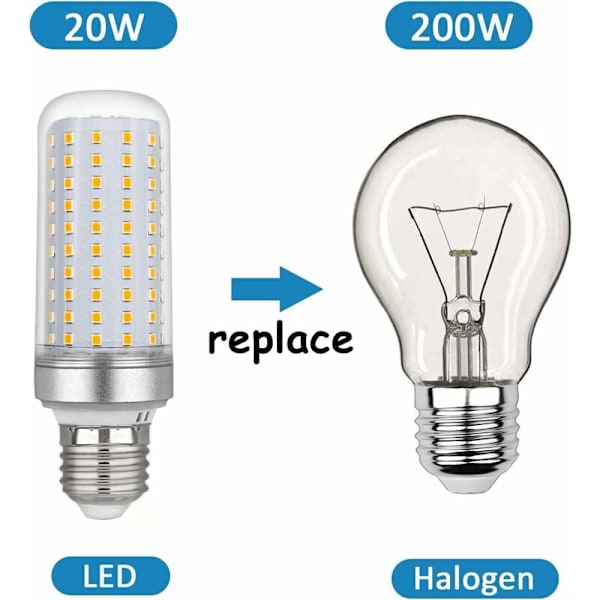 E27 LED Majs Pære 30w, AC175-265V, Varmt Hvidt 3000K 2500LM, Ikke-Dæmpbar, 300W Halogen Pære Ækvivalent, LED Majs Pære til Lysekroner, Loftlampe