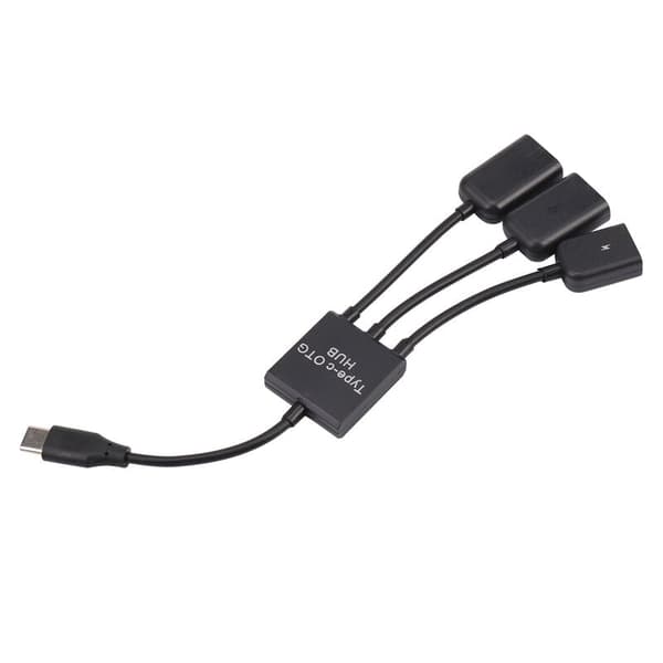 Usb 3.1 Type C hann til 2 dobbel Usb A 2.0 + -Usb 3 i 1 Otg Hub