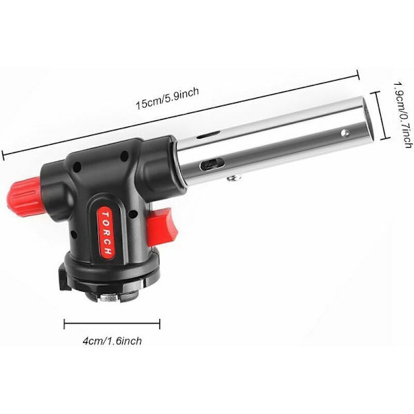 Professionell butan-matlagningsbrännare Automatisk tändning Flamkastare Utomhus svetsning BBQ Gas Culinary Torch, Fontainebleau