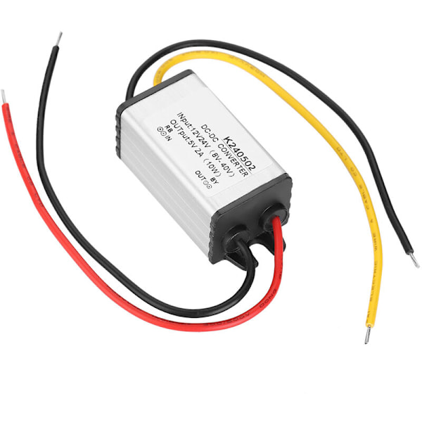 DC-DC 12V/24V till 5V 2A Spänningsomvandlare Nedstegsmodul för Bil LED-Skärm/Övervakningskamera/ Fläkt/Vattenpump/Motor, GYVRM-K240502
