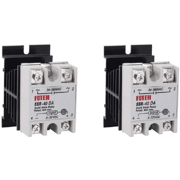 3 st SSR-40-serie 40A DC 3-32V till AC 24-380V SSR Solid State Relä + kylfläns