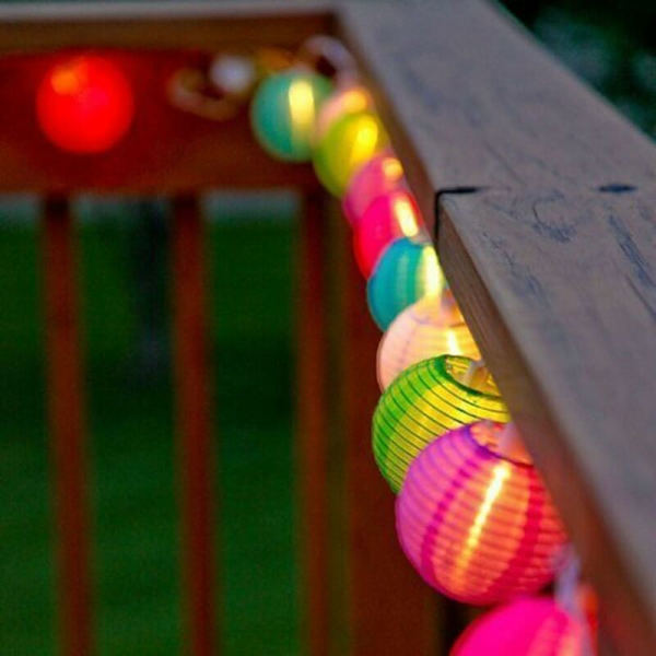 Utendørs lyslenke, julelyslenke med 100 LED-kontakter for soverom, innendørs, hage, jul og bryllup (flerfarget)