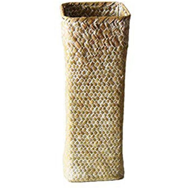 Rattan-kukkavasi, koristeelliset korit, hedelmäkori, kukkavasi, korkeat maljakot kodin sisustukseen, valkoinen