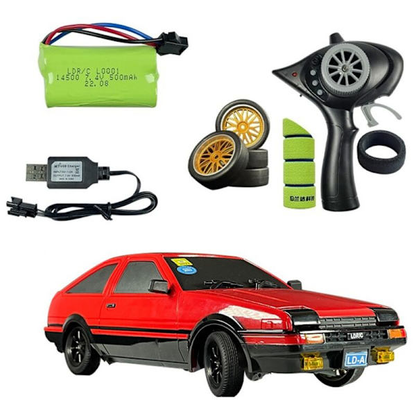 LD-A86P RTR 1/18 2.4G 2WD RC-bil Driftbiler Flip LED-lys Full Scale Kontrollerte Modeller Lekegaver for Barn, 1
