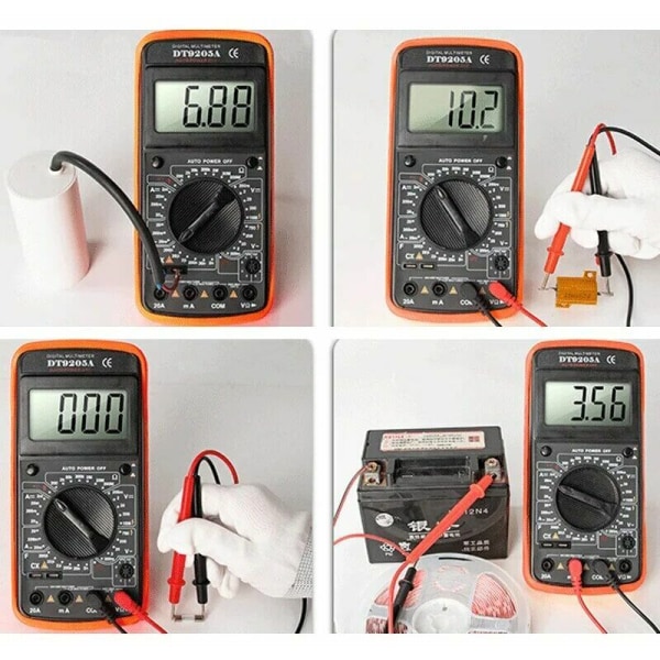 Handhållen digital multimeter LCD-display True RMS AC DC-ström Voltmeter Transistor Tester Ohm Kondensator Diod