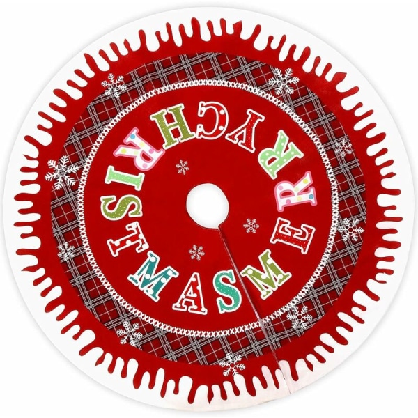 Joulukuusen hame, 122cm/48“ Joulukuusen suojus ruudullinen kuusen alusmatto Joulukuusen suojus pyöreä Joulukuusen suojus